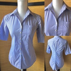 Banana Republic Purple Gingham Shirt